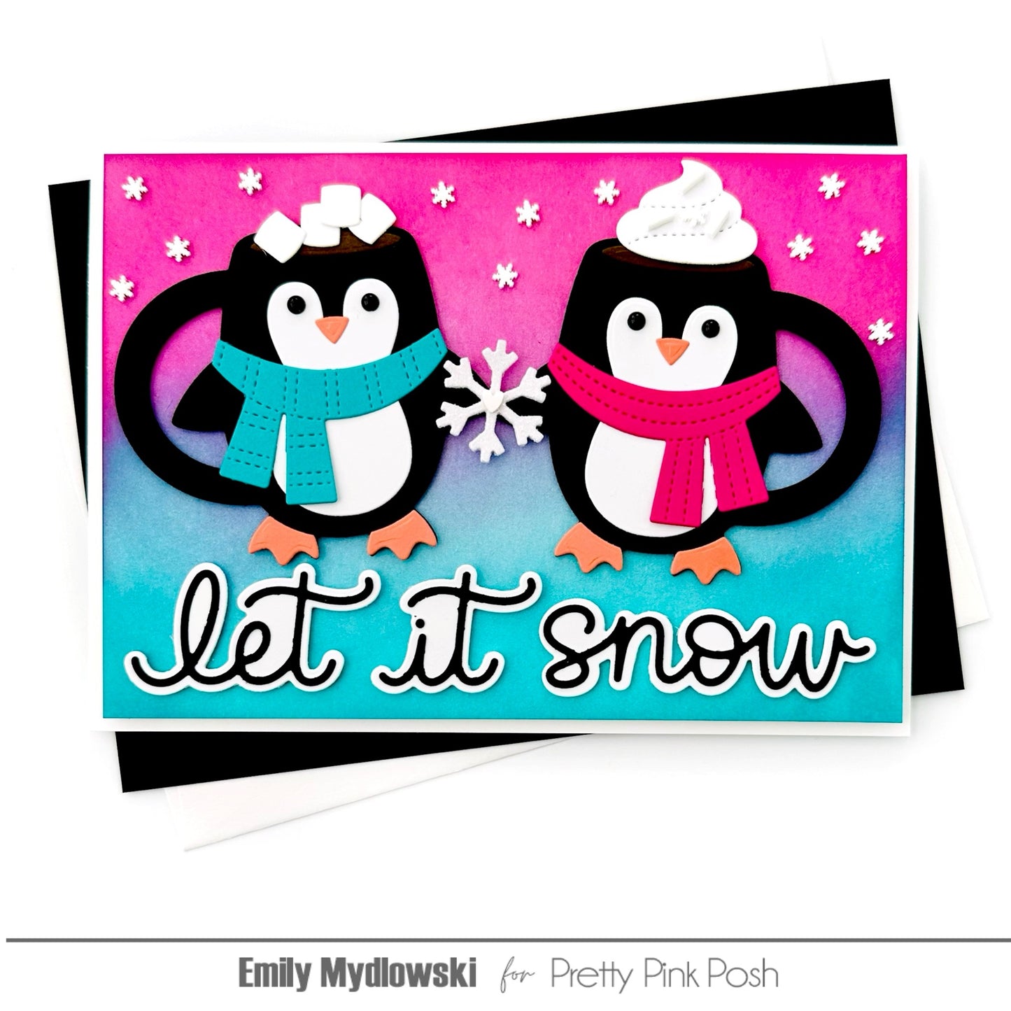 Pretty Pink Posh Penguin Mugs dies