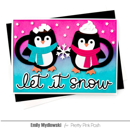 Pretty Pink Posh Penguin Mugs dies