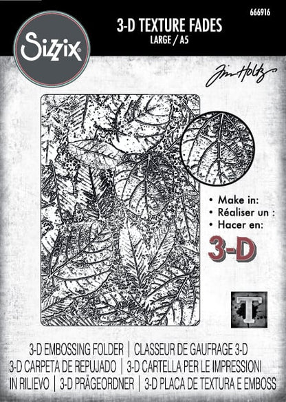 Sizzix 3D Texture Fades Embossing Folder A5 by Tim Holtz Foliage