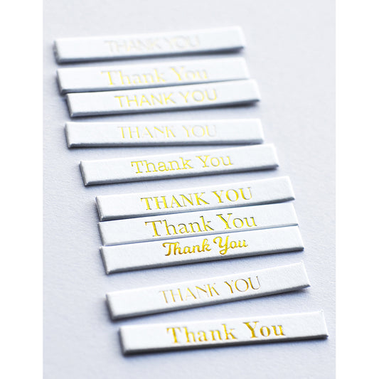 Memory Box ST004 Thank You Foil Greetings White Tabs