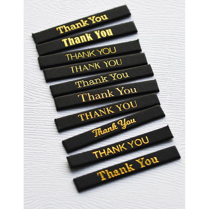 Memory Box ST005 Thank You Foil Greetings Black Tabs