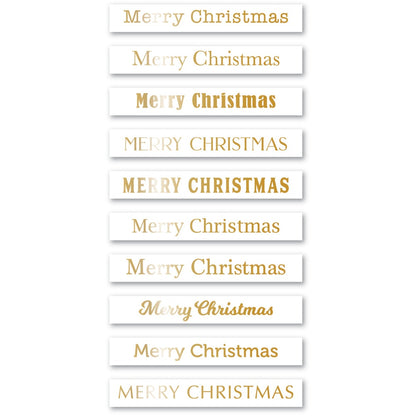 Memory Box ST026 Merry Christmas Foil Greetings White Tabs