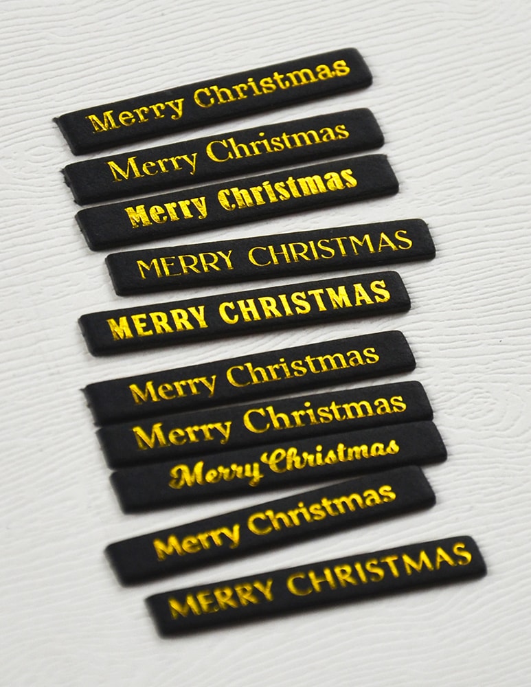 Memory Box ST027 Merry Christmas Foil Greetings Black Tabs
