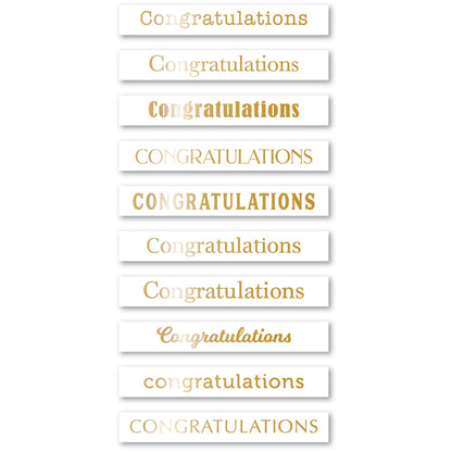 Memory Box ST028 Congratulations Foil Greetings White Tabs