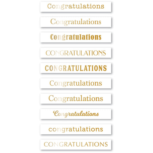 Memory Box ST028 Congratulations Foil Greetings White Tabs