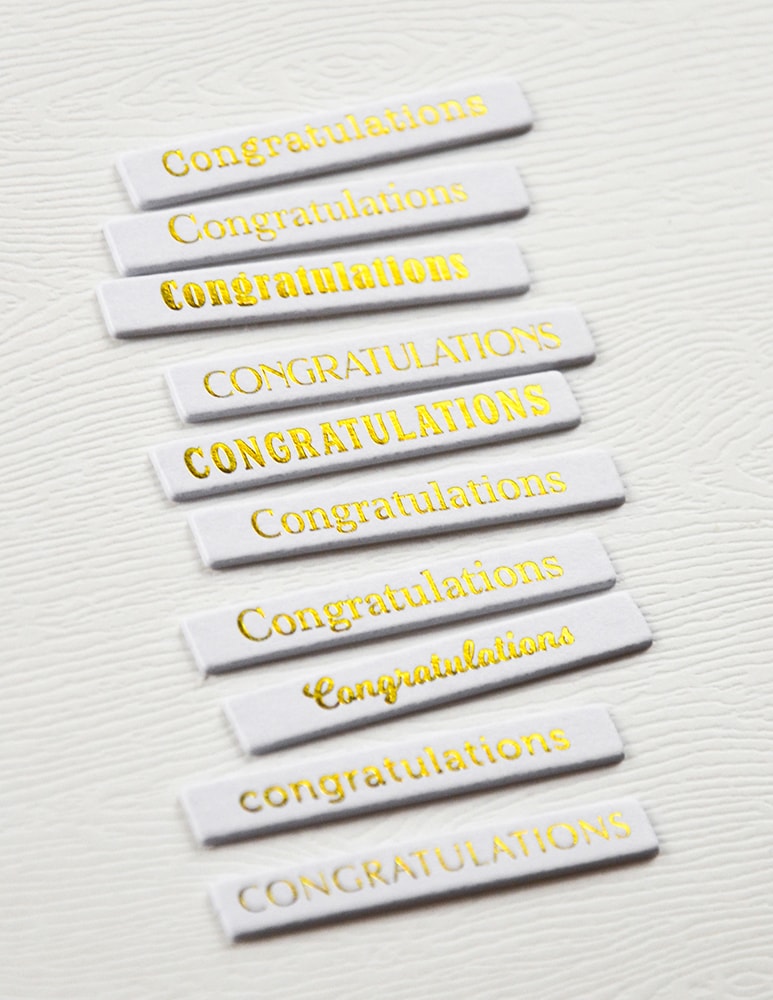 Memory Box ST028 Congratulations Foil Greetings White Tabs