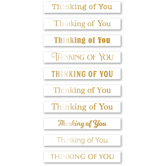 Memory Box ST030 Thinking of You Foil Greetings White Tabs