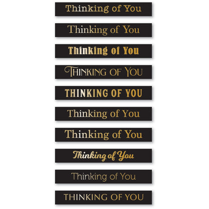 Memory Box ST031 Thinking of You Foil Greetings Black Tabs