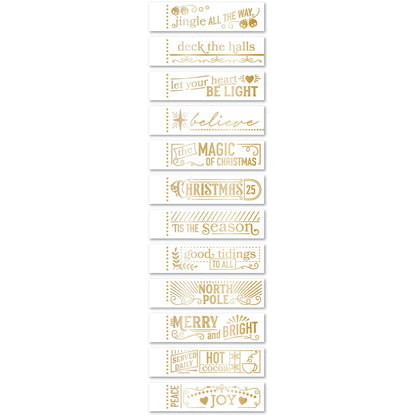 Memory Box ST036 Christmas Magic Labels White Foil Tabs