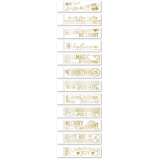 Memory Box ST036 Christmas Magic Labels White Foil Tabs
