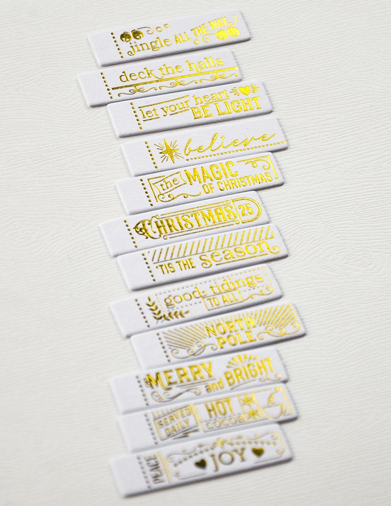 Memory Box ST036 Christmas Magic Labels White Foil Tabs