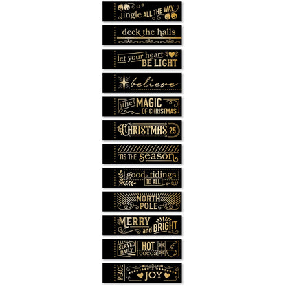 Memory Box ST037 Christmas Magic Labels Black Foil Tabs