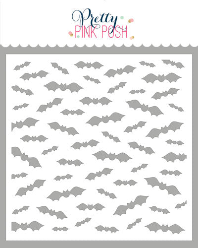 Pretty Pink Posh Scattered Bats Stencil