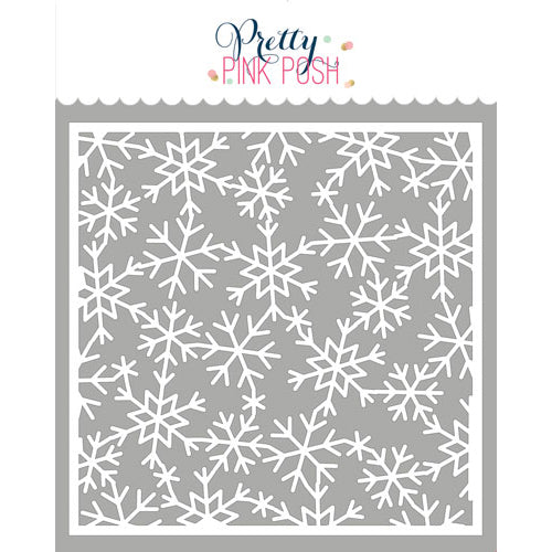 Pretty Pink Posh Snowflake Background Stencil