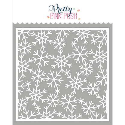 Pretty Pink Posh Snowflake Background Stencil