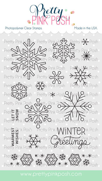 Pretty Pink Posh Snowflakes stamp set