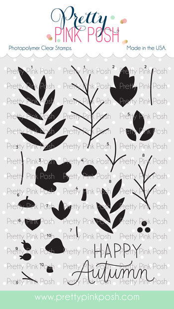 Pretty Pink Posh Solid Fall Foliage stamp set