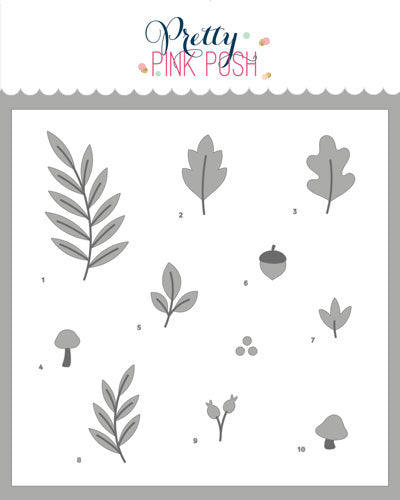 Pretty Pink Posh Solid Leaf Foliage Stencil (2 layer)