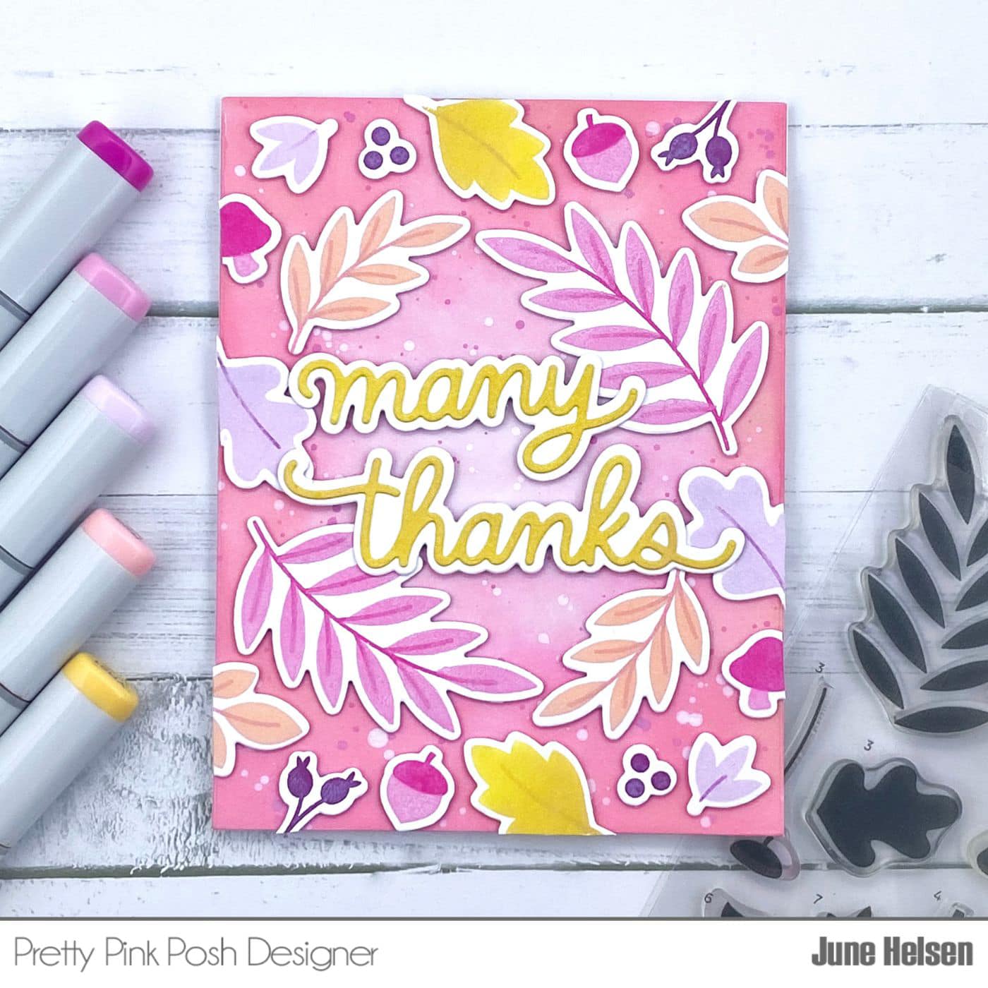 Pretty Pink Posh Solid Fall Foliage stamp set