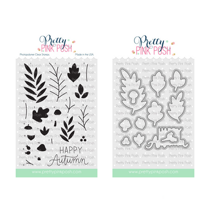 Pretty Pink Posh Solid Fall Foliage stamp set and die bundle