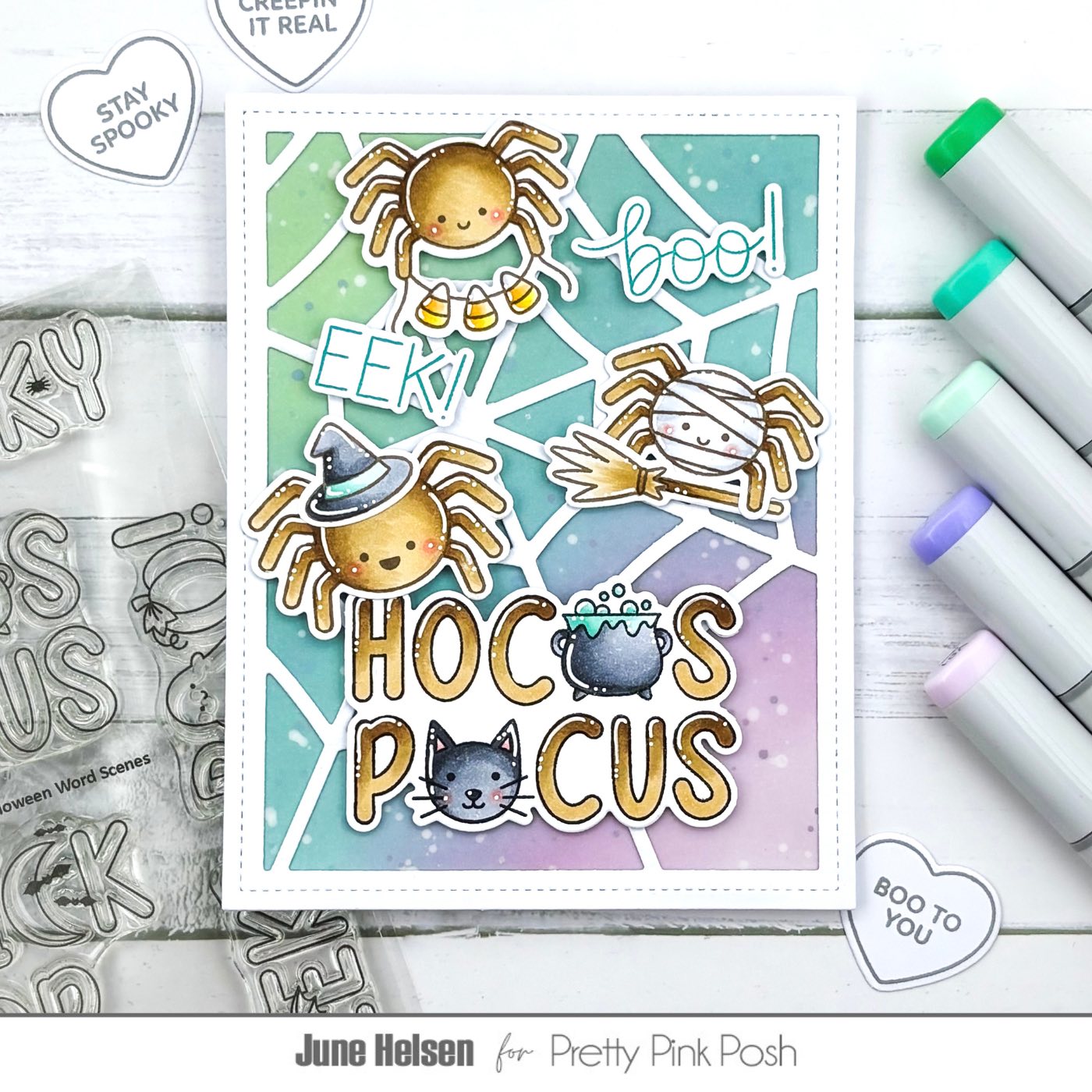 Pretty Pink Posh Halloween Word Scenes stamp set