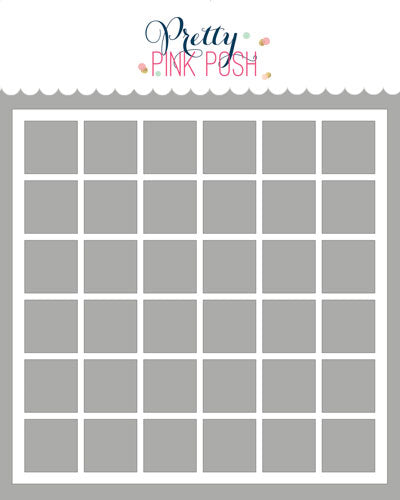 Pretty Pink Posh Square Grid Stencil