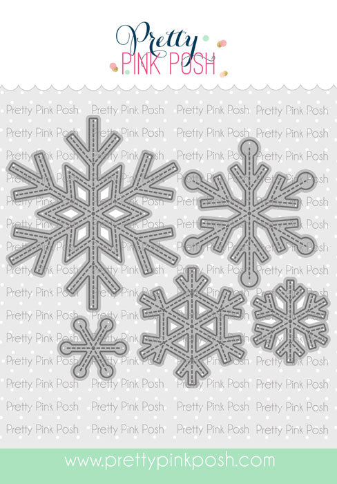 Pretty Pink Posh Stitched Snowflakes Craft Die