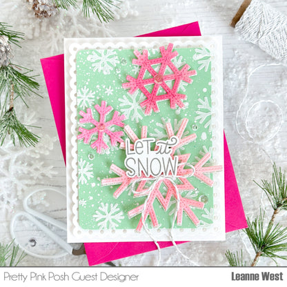 Pretty Pink Posh Stitched Snowflakes Craft Die