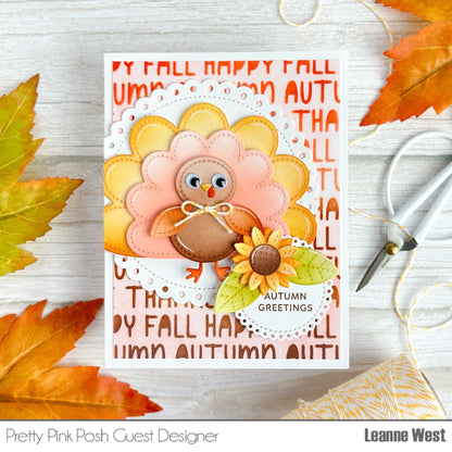 Pretty Pink Posh Fall Words Stencil