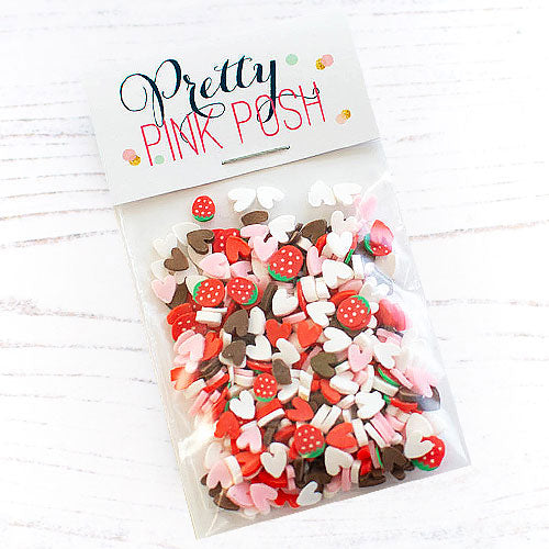 Pretty Pink Posh Clay Confetti Strawberry Valentine