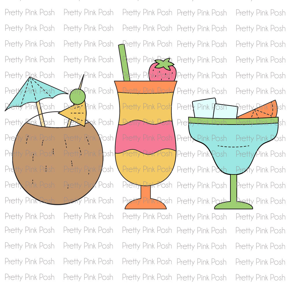 Pretty Pink Posh Summer Cocktails Die Set