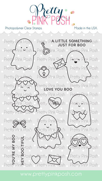 Pretty Pink Posh Valentine Ghost Friends stamp set