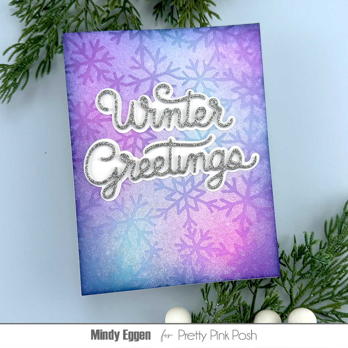 Pretty Pink Posh Snowflake Background Stencil