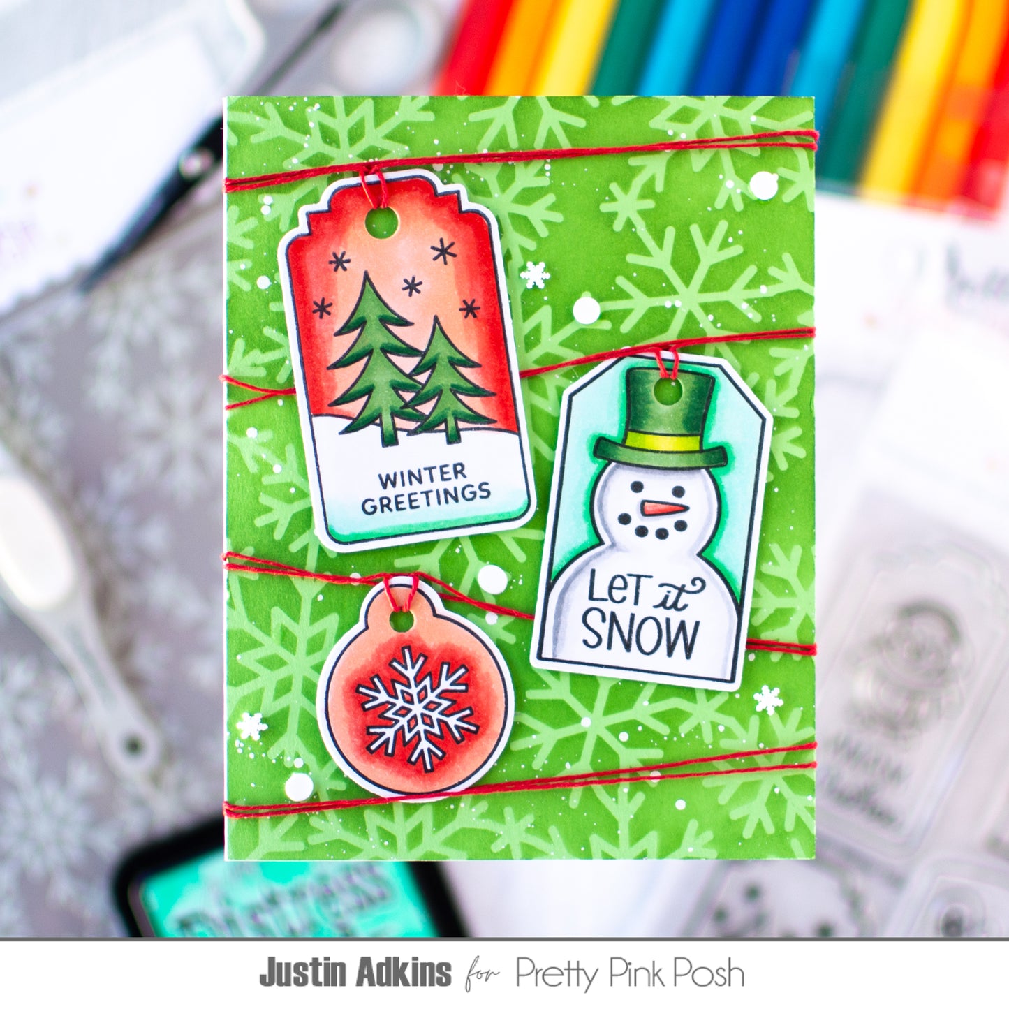 Pretty Pink Posh Winter Tags stamp set