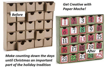 Paper Mache Advent Countdown Box