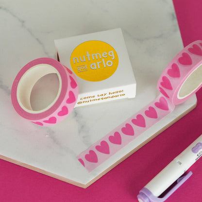 Loveheart Pink Washi Tape