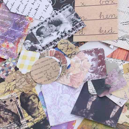 Assortment of Collage Paper Tags – Pack of 40