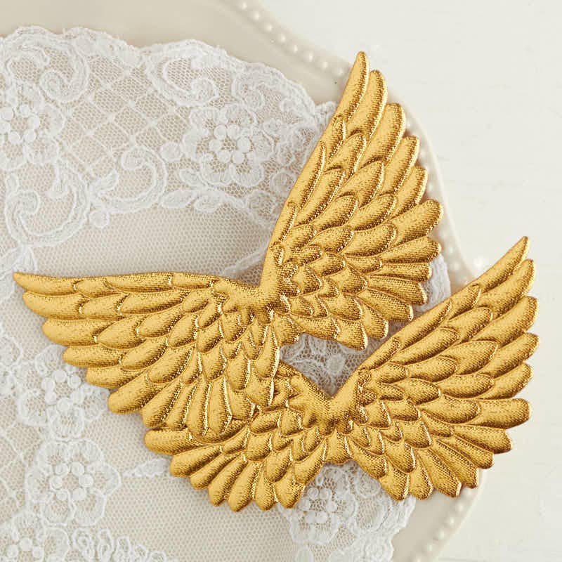 Gold Embossed Angel Wings 2/pkg