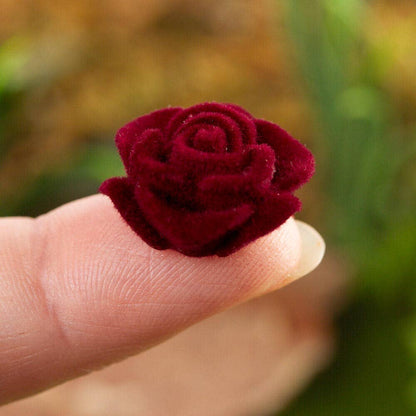 Flocked Mini Rose Blooms