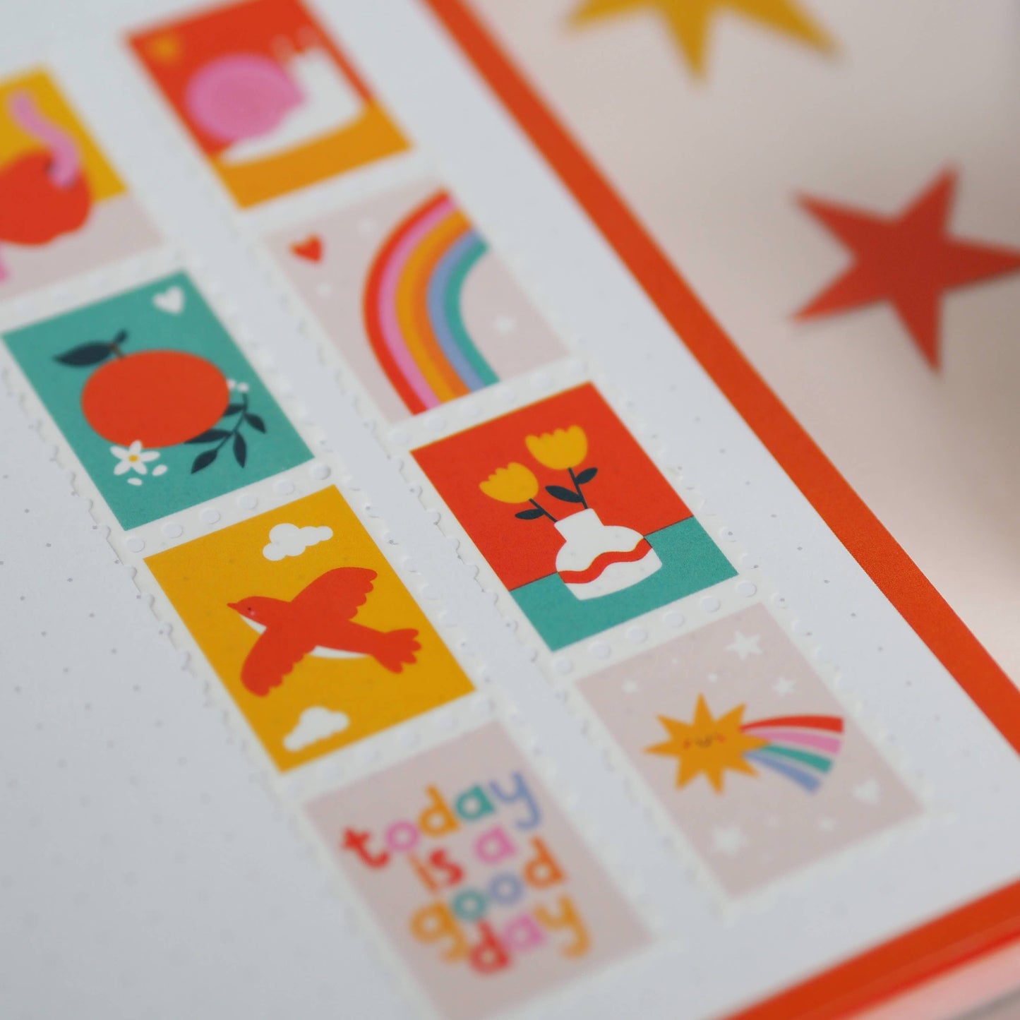 Cute Vibrant Postage Stamp Washi Tape