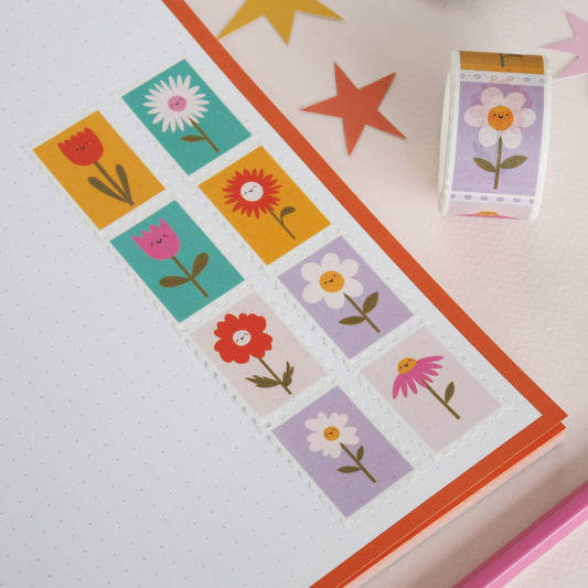 Flower Postage Stamp Washi Tape