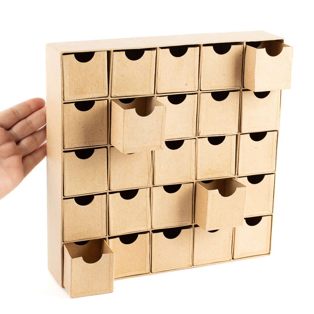 Paper Mache Advent Countdown Box