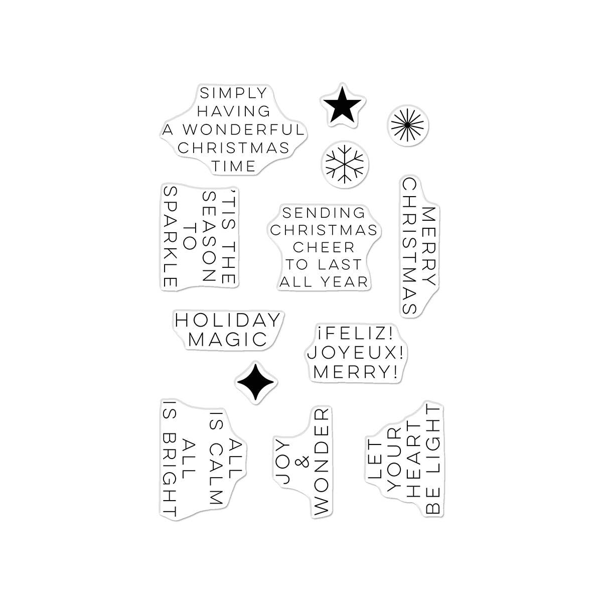 Hero Arts Modern Holiday Greetings Clear Stamp Set CM815