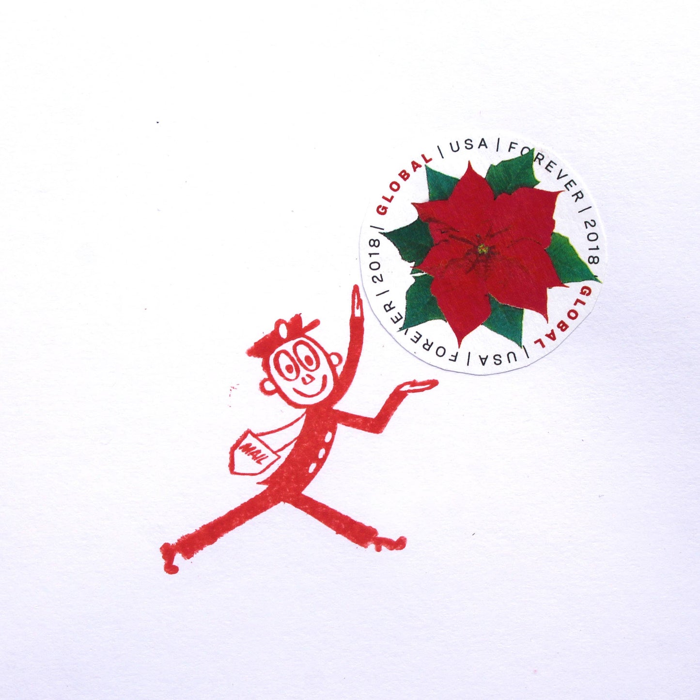 Mr Zip Carrying a stamp- stamp