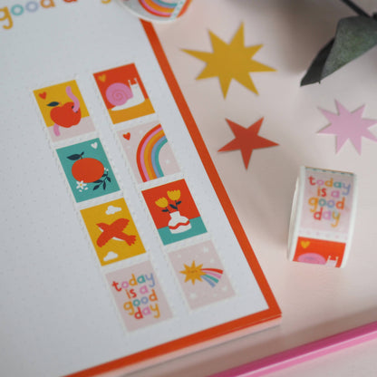 Cute Vibrant Postage Stamp Washi Tape