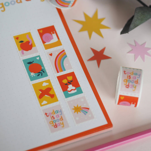 Cute Vibrant Postage Stamp Washi Tape
