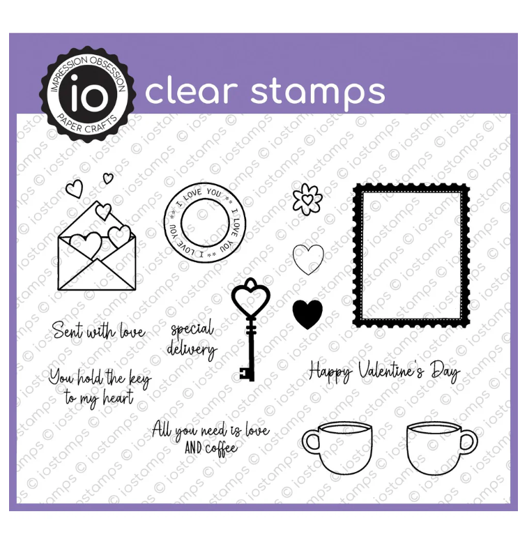 MC1393 Happy Mail Valentine clear stamp set