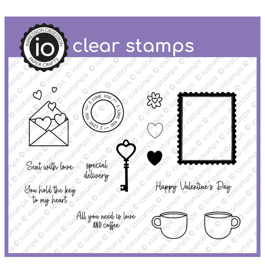 MC1393 Happy Mail Valentine clear stamp set