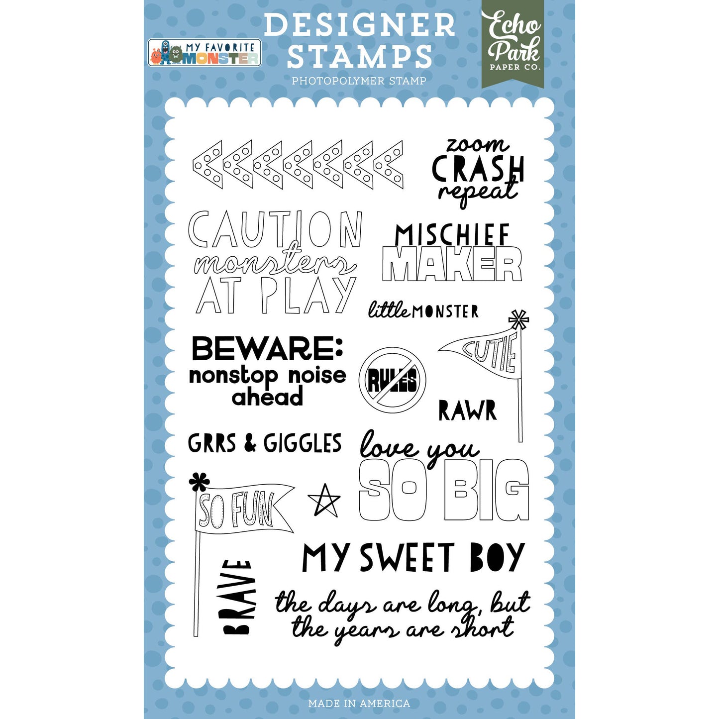 Echo Park My Favorite Monster: Mischief Maker Stamp Set