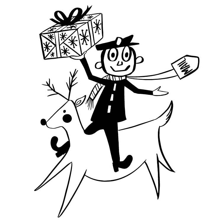 Mr Zip Christmas rubber stamp